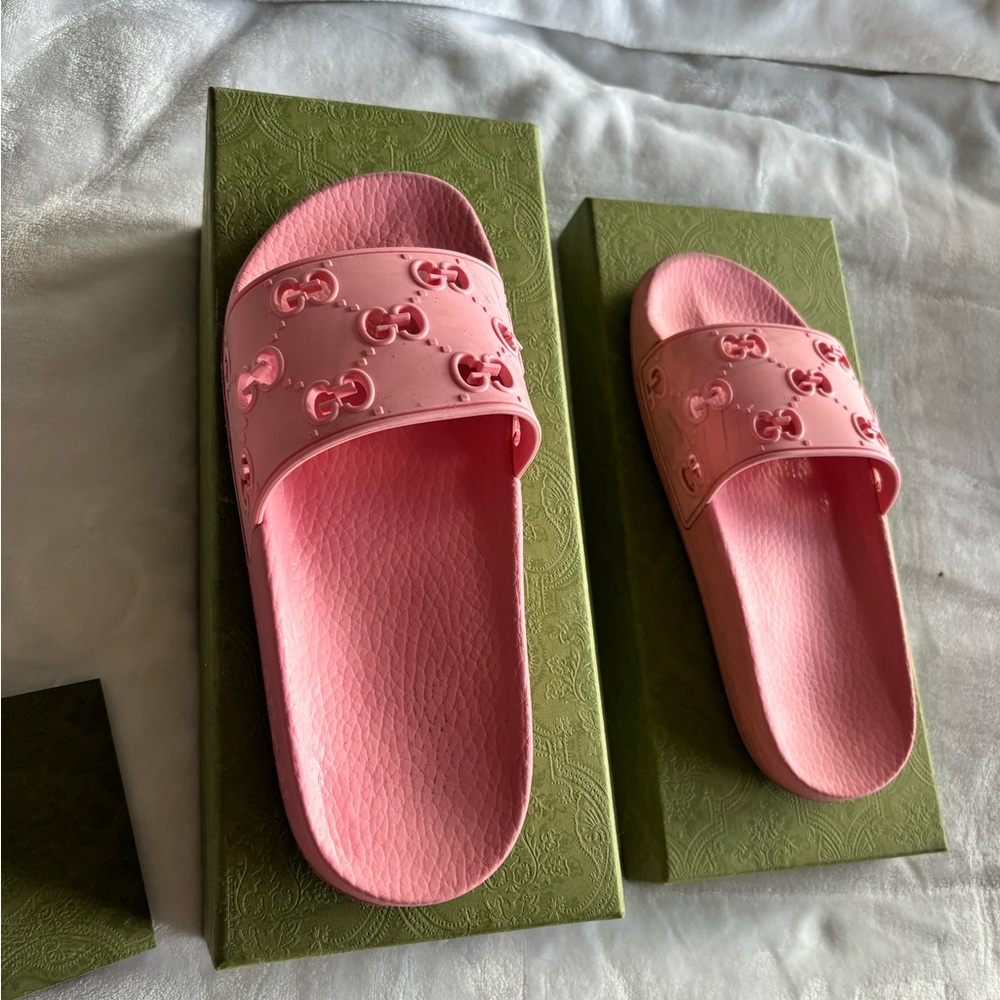 Pink Gucci slides